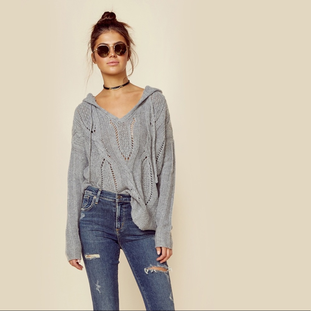 VHTF 27 Miles Malibu Nantes Cashmere Cable Hoodie
